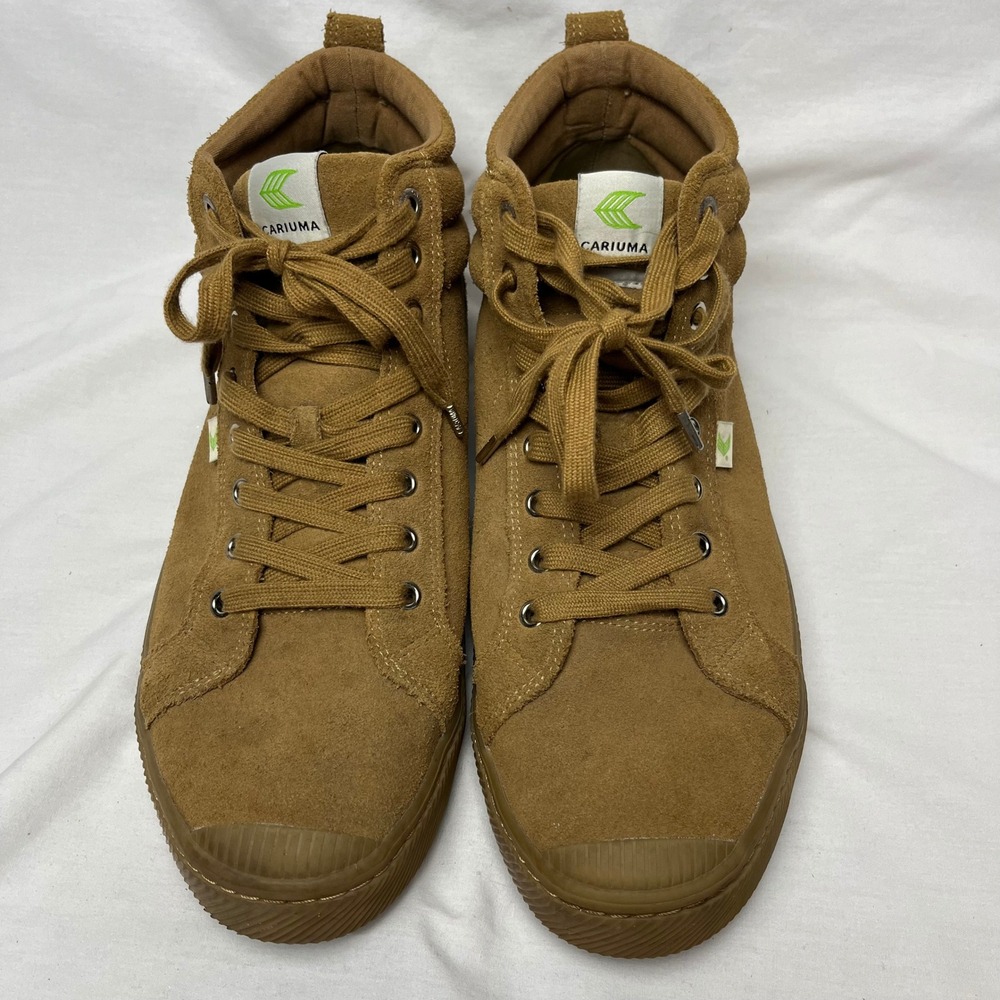 Cariuma Shoes OCA High Top Suede Camel Brown Sneakers Mens 12.5 Sustainable - Picture 5 of 11